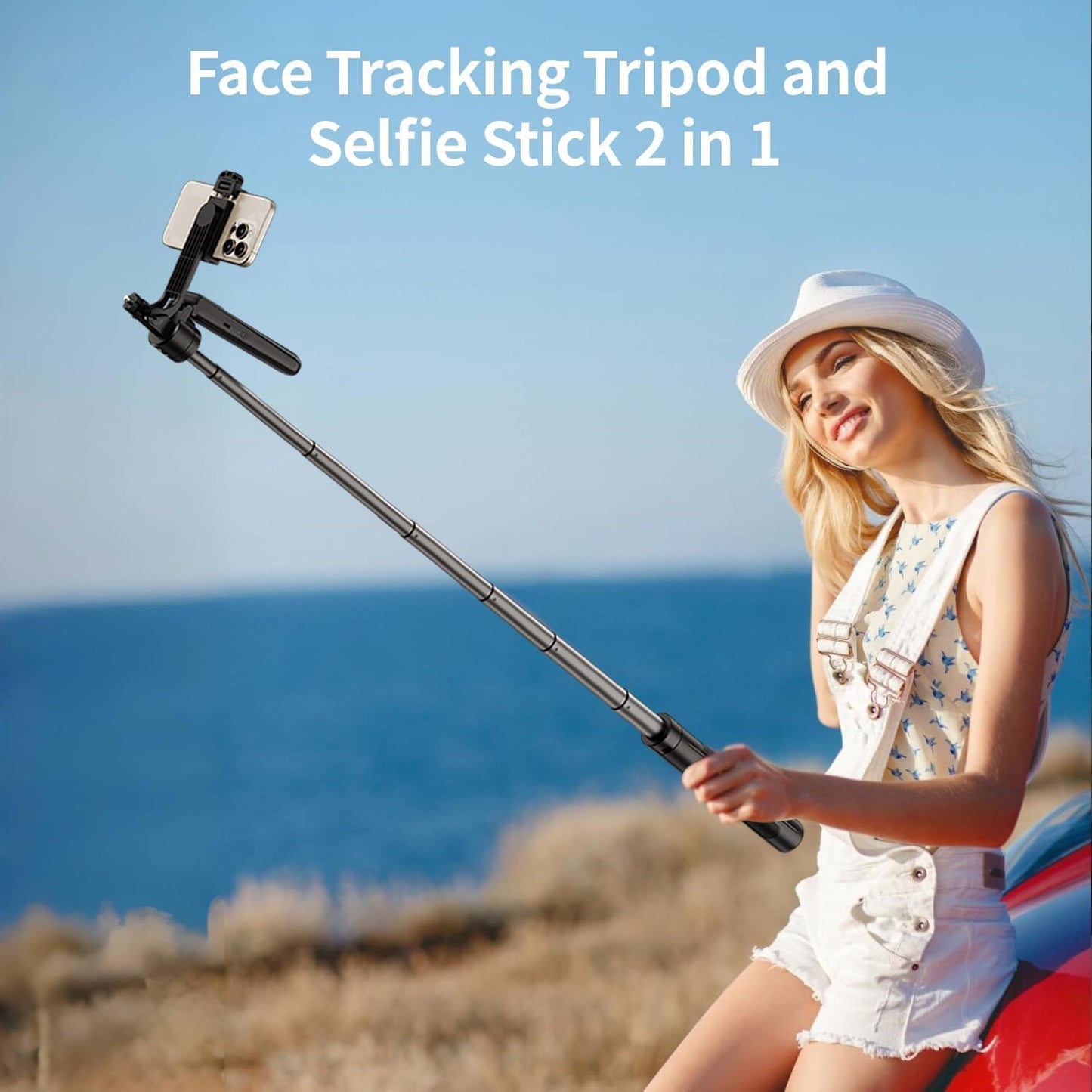 Tripod Selfie 360° avec Suivi AI - L'Accessoire Ultime pour Créateurs de Contenu - Télécommande, Lumières Pro et Micros en option
