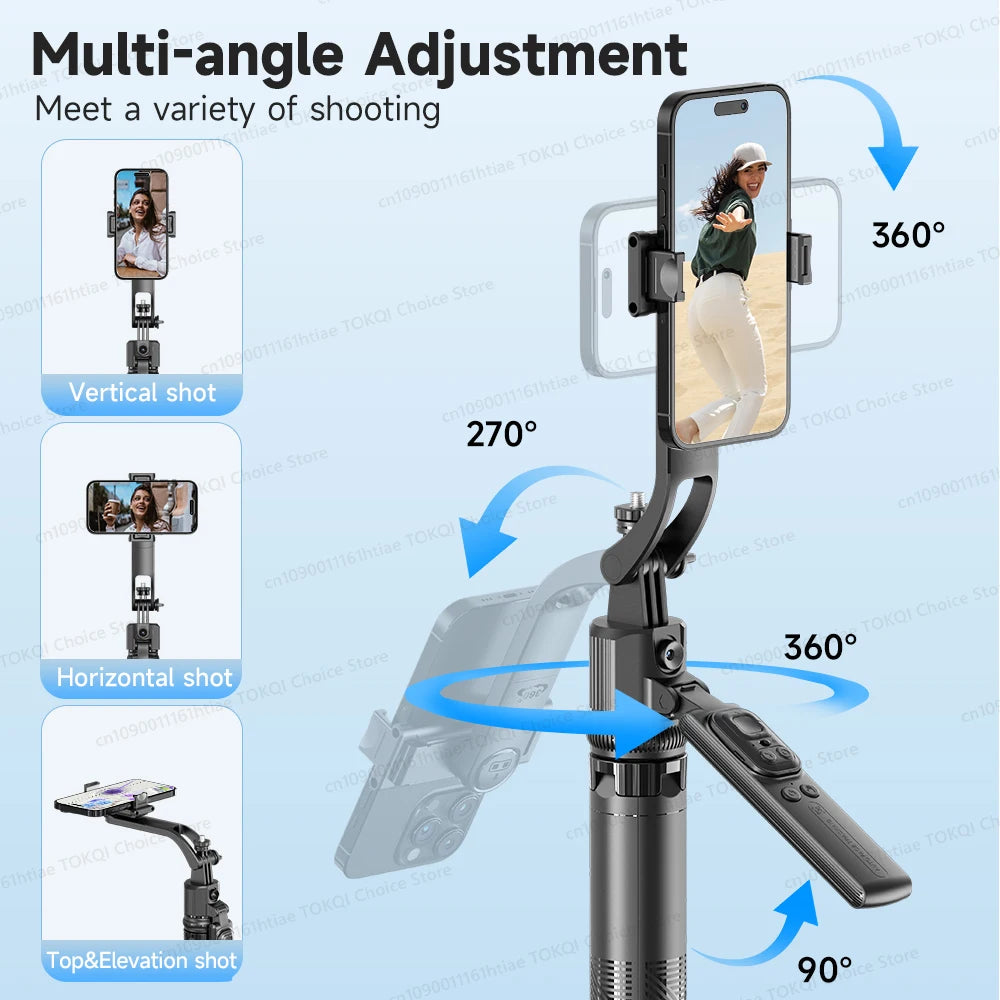 Trépied Selfie 360° avec Suivi AI & Télécommande - Circle light, lumières professionnelles et micro en pro en option